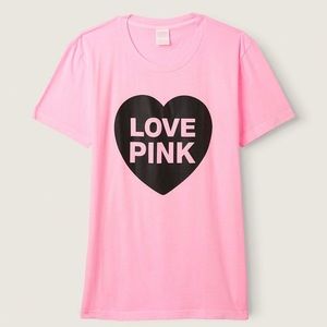 NIB VS PINK COTTON SHORT SLEEVE CAMPUS
RINGER T-SHIRT